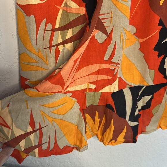 True Destinations Resort Mini Dress Vacation Hawaiian Empire Gold Studs Tropical - Picture 4 of 8